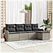 Set Divano da Giardino  da 5 Pezzi con Cuscini Grigio Chiaro in Rattan Polivalente, Divano da Giardino  a 2 Posti con Cuscini Grigio Chiaro in Rattan Polivalente - Foto miniatura 2