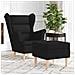Poltrona con Poggiapiedi Nera in Tessuto - Foto miniatura 2