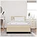 Letto con rete a molla e materasso crema 120x200 cm tessuto - Foto miniatura 5