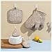 Set Da Cucina Anti-scottatura 5 Pezzi: Guanti, Presine E Copri-manico In Cotone Brown - Foto miniatura 3