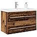 Mobile per Lavabo con Lavandino Integrato Finitura Legno Vecchio - Foto miniatura 3