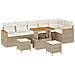 Set Divano da Giardino con cuscino 9 pcs Beige Poly Rattan - Foto miniatura 1