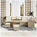 Set Divano da Giardino con cuscino 9 pcs Beige Poly Rattan - Foto miniatura 3