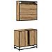 Set di mobili per il bagno con porta 2 pcs rovere artigianale - Foto miniatura 9