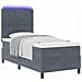 Letto a molle con materasso Grigio scuro 90 x 190 cm Velluto - Foto miniatura 3