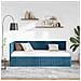 Cornice del letto ad angolo Blu 90 x 200 cm Velluto - Foto miniatura 4