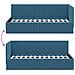 Cornice del letto ad angolo Blu 90 x 200 cm Velluto - Foto miniatura 9