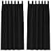 Tende con tende 2 pcs Nero 225x140cm Poliestere - Foto miniatura 1