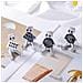 Statuetta Robot Ansia Argento - Ornamento Decorativo Per La Casa In Resina - Foto miniatura 4