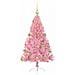Albero di Natale artificiale con luci integrate Rosa 120 cm PVC - Foto miniatura 4