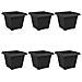 Vaso quadrato per fiori 6 pcs Nero 28,5 x 28,5 x 22 cm Plastica - Foto miniatura 1