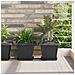 Vaso quadrato per fiori 6 pcs Nero 28,5 x 28,5 x 22 cm Plastica - Foto miniatura 2
