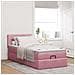 Struttura Letto Pouf con Materasso Rosa 90x190 cm in Velluto - Foto miniatura 4