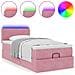 Struttura Letto Pouf con Materasso Rosa 90x190 cm in Velluto - Foto miniatura 5