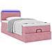Struttura Letto Pouf con Materasso Rosa 90x190 cm in Velluto - Foto miniatura 6