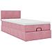 Struttura Letto Pouf con Materasso Rosa 90x190 cm in Velluto - Foto miniatura 7