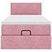 Struttura Letto Pouf con Materasso Rosa 90x190 cm in Velluto - Foto miniatura 8