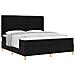 Letto a molle con materasso Nero 180 x 200 cm Tessuto - Foto miniatura 1