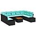 Set Divano da Giardino 10 pz Nero polyrattan - Foto miniatura 1