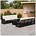 Set Divano da Giardino 9 pz Nero e Bianco Crema polyrattan - Foto miniatura 2