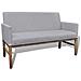 Panca con Cuscino Imbottito in Tessuto e Legno Grigio Chiaro - Foto miniatura 1