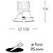 Faretto Incasso Alluminio Bianco Cartongesso Led 10 Watt Luce Calda Inc-elite-1x10c - Foto miniatura 3