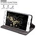 Custodia Compatibile Con Huawei P8 Lite 2015 In Blu Scuro Nero - Coperchio Protettiva Con Chiusura Magnetica, Funzione Stand E Tasca Per Le Carte - Foto miniatura 8