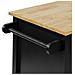 Credenza Cucina Legno Carrello Cucina Con Ruote In Stile Americano Antico Piano In Legno Massello Di Hevea Nero L63*p46*a88 Cm Fkw98-sch - Foto miniatura 4