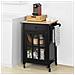 Credenza Cucina Legno Carrello Cucina Con Ruote In Stile Americano Antico Piano In Legno Massello Di Hevea Nero L63*p46*a88 Cm Fkw98-sch - Foto miniatura 7