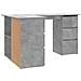 Scrivania Angolo Grigio Cemento 145x100x76 cm Legno Multistrato - Foto miniatura 7