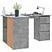 Scrivania Angolo Grigio Cemento 145x100x76 cm Legno Multistrato - Foto miniatura 8