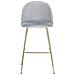 Set Di 2 Sedie Da Bar In Velluto Grigio E Gambe Oro Arcola - Foto miniatura 7