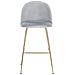 Set Di 2 Sedie Da Bar In Velluto Grigio E Gambe Oro Arcola - Foto miniatura 5