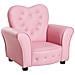Poltroncina Per Bambini Imbottita, Poltrona Per Cameretta Con Rivestimento In Pvc E Struttura In Legno, 59x41.5x49cm, Rosa - Foto miniatura 1