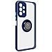 Cover Samsung Galaxy A13 4g Bimateria Anello Metallico Supporto Blu - Foto miniatura 3