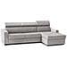 Divano Letto Alda, Divano Ad Angolo, 100% Made In Italy, Sofà Con Apertura Girevole, Con Penisola Contenitore Sinistra, Con Braccioli Standard, Cm 280x95h85, Grigio - Foto miniatura 2