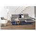 Divano Letto Alda, Divano Ad Angolo, 100% Made In Italy, Sofà Con Apertura Girevole, Con Penisola Contenitore Sinistra, Con Braccioli Standard, Cm 280x95h85, Grigio - Foto miniatura 3