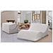 Letto Pieghevole Annabella, Pouf Trasformabile In Letto Matrimoniale, 100% Made In Italy, Pouf Trasformabile In Una Chaise Longue In Ecopelle, Cm 100x200h70, Bianco - Foto miniatura 1