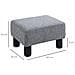 Pouf Poggiapiedi in Tessuto Effetto Lino Imbottito, 40x30x24cm, Grigio - Foto miniatura 3