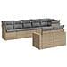 Set Divano Da Giardino 8 Pz Con Cuscini Beige In Polyrattan - Foto miniatura 2