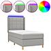 Letto a Molle Materasso e LED Grigio Chiaro 90x200 cm Tessuto - Foto miniatura 1