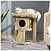 Albero per Gatti in Peluche con Casetta per Gatti e Lettino, Tiragraffi in Juta e Pallina, Marrone - Foto miniatura 2
