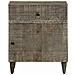 Comodino Grigio Chiaro 50x33x60 Cm In Legno Massello Di Mango - Foto miniatura 2