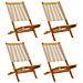Sedie Da Giardino Pieghevoli 4pz Beige Legno Massello Di Acacia - Foto miniatura 2