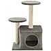 Albero Per Gatti Con Pali Tiragraffi In Sisal 60 Cm Grigio - Foto miniatura 2