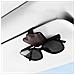 Portaocchiali Da Sole In Pelle Nappa Per Visiera Parasole Auto Brown - Foto miniatura 3