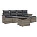 Set Divani Giardino  5 Pezzi con Cuscini Nero Polyrattan, Divano Giardino 2 Posti  con Storage & Cuscini Grigio Polyrattan - Foto miniatura 1