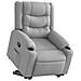 Poltrona Alzapersona Reclinabile Grigio Chiaro in Tessuto - Foto miniatura 3