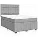 Giroletto a Molle con Materasso Grigio Chiaro 140x200cm Tessuto - Foto miniatura 3