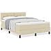 Letto con Rete a Molla e Materasso Crema 160x200 cm in Tessuto - Foto miniatura 4
